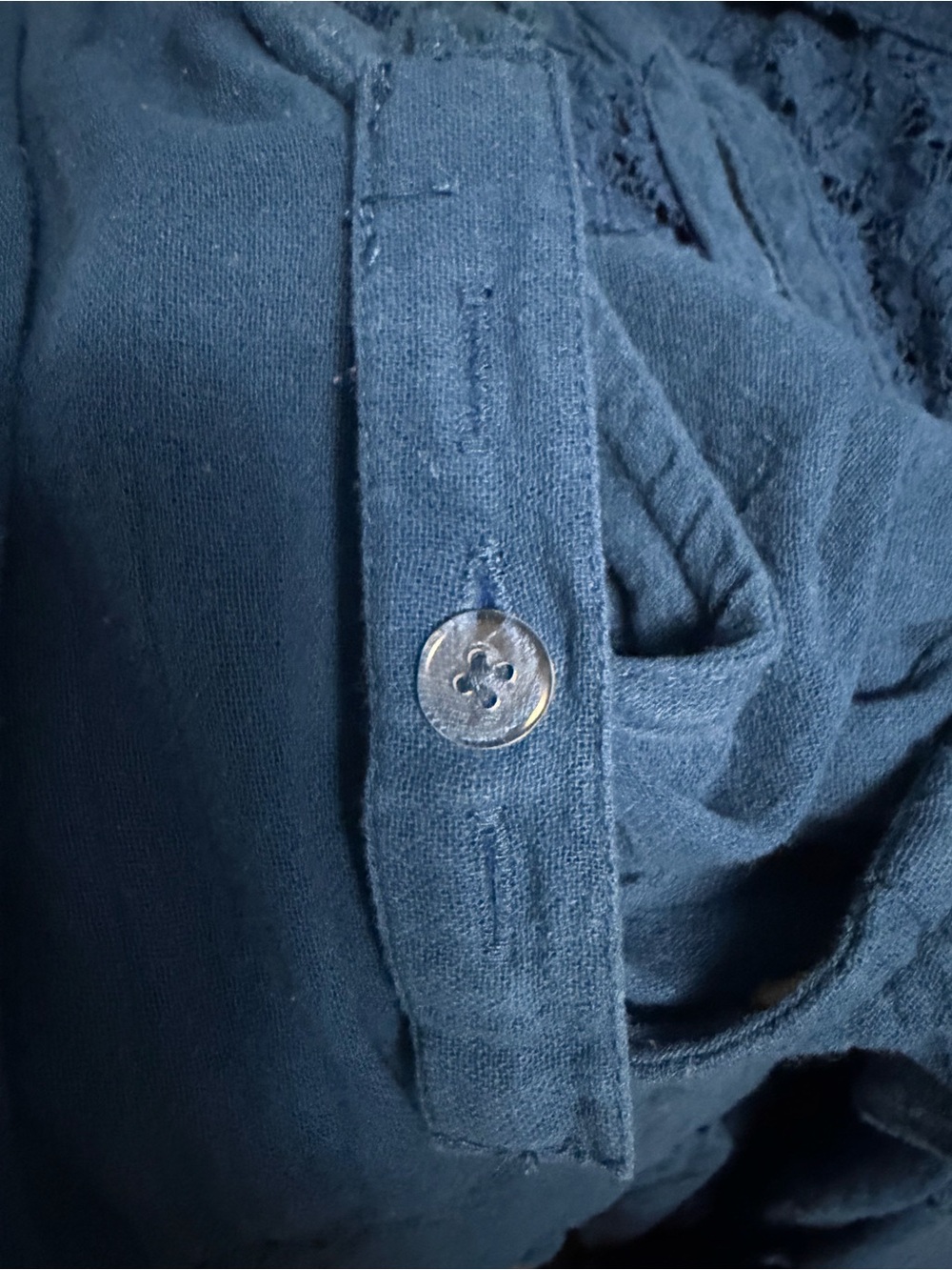 Free People Free-est blue button front romper L adjustable straps flattering - Picture 3 of 7